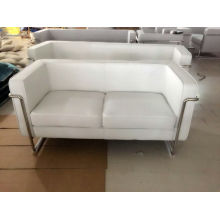 Contemporary Gray Linen Cloth Sofa with Encasing Frame